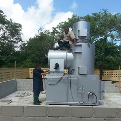 Incinerador de resíduos de aves de capoeira sem fumo com componentes de núcleo de chaminé e capacidade de 750 L/H