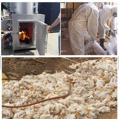 Incinerador de resíduos de aves de capoeira sem fumo com componentes de núcleo de chaminé e capacidade de 750 L/H