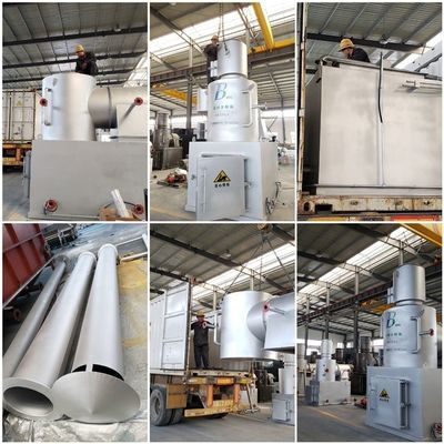 Incinerador de triturador de resíduos Silver Grey 500L/H para gestão segura e sustentável de resíduos