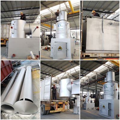 Incinerador de resíduos de plantas de plástico Equipamento de protecção do ambiente Capacidade 750L/h