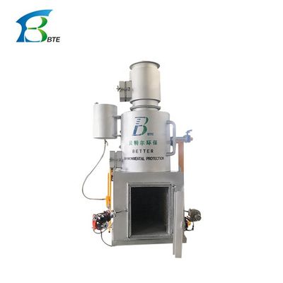 Incinerador com taxa de queima de 10-500 kg/lotação para produção de cinzas ósseas a partir de ossos de bovino
