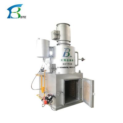Incinerador com taxa de queima de 10-500 kg/lotação para produção de cinzas ósseas a partir de ossos de bovino