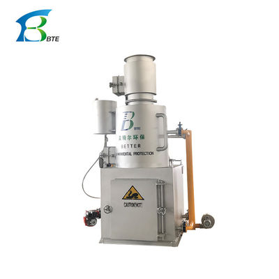 Incinerador de combustível de origem hídrica para resíduos químicos de capacidade 10-500 kg/lotação Azul prateado